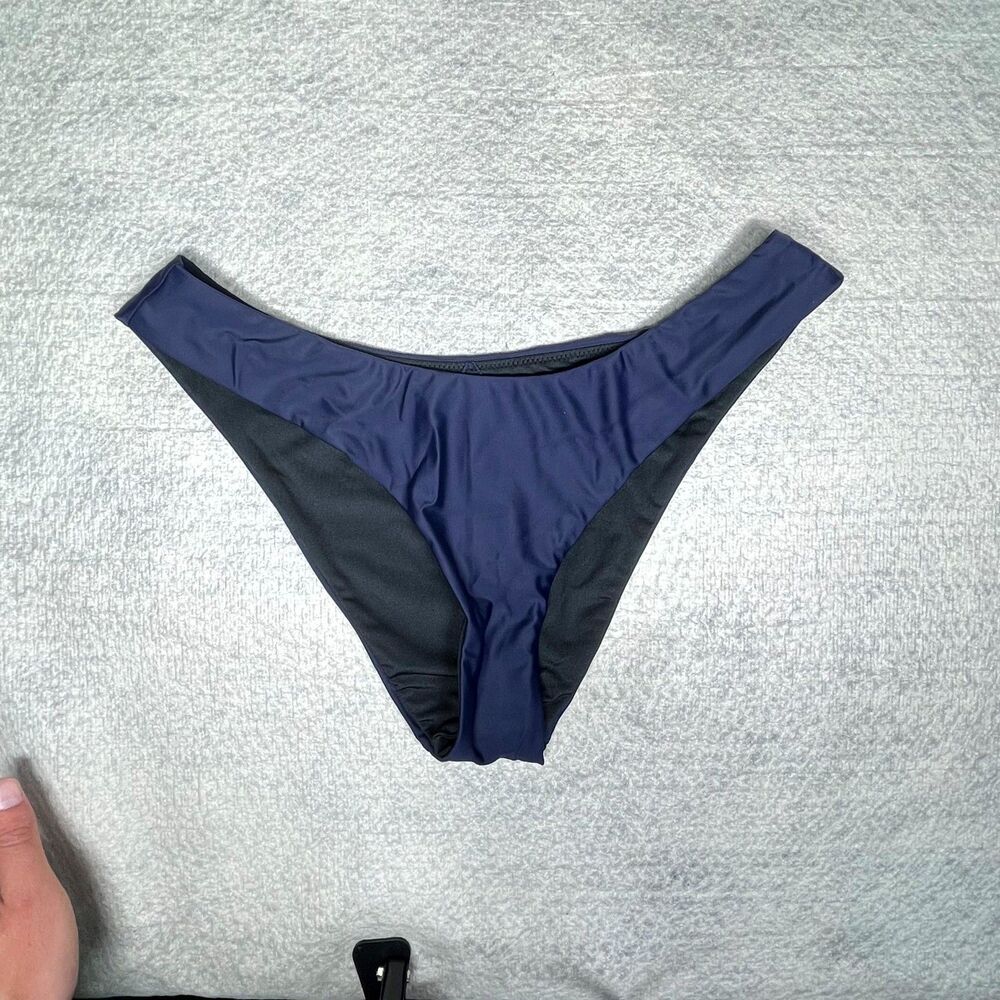 J.Crew Curved-waist Cheeky Bikini Bottom For Women Size M BC125 NAV